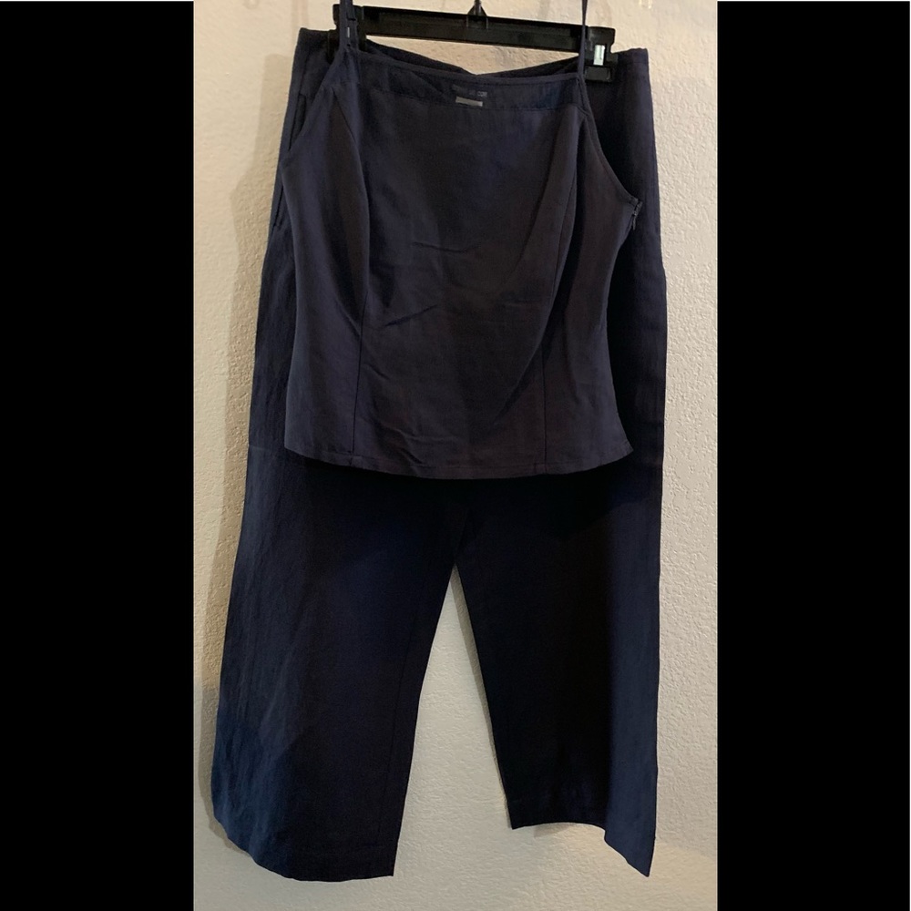 ESPRIT DE CORP. Linen/rayon pant set medium blue